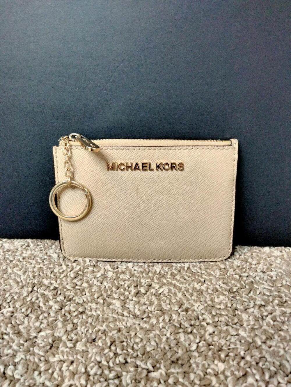 Michael Kors Jet Set Small Wallet - Top Zip Pouch ID Holder - Travel - Coin